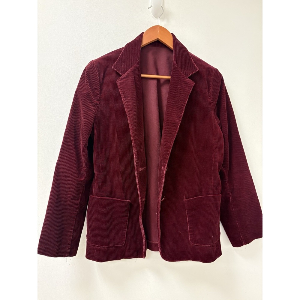 Vintage Sears The Fashion Place Corduroy Maroon Blazer Women's Size M